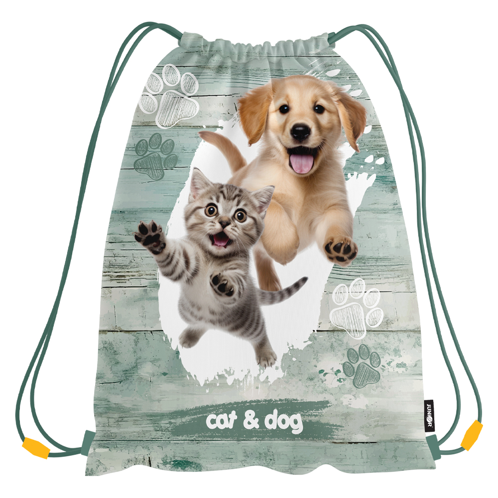 Vrecko na prezuvky s potlačou JUNIOR S8 - Cat & Dog