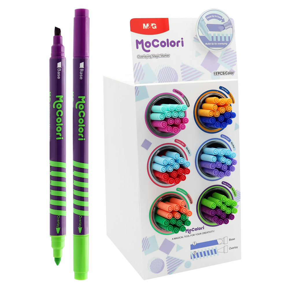 Prezentačný stojan M&G MoColori Overlaying Magic Marker (naplnený 90+90 ks)