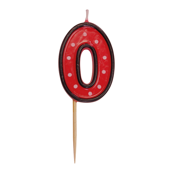 Číslová sviečka na špajli "0" 50mm [1 ks]