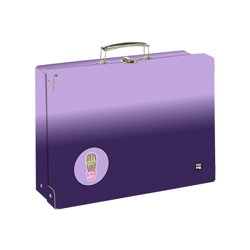 Detský kufrík lamino hranatý A4 OXY NEXT Ombre Purple