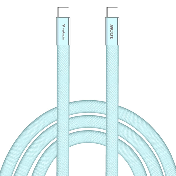 Verbatim USB-C kábel SoftTouch USB C samec - USB C samec, 100W, 1.2m, modrý, box, 30276