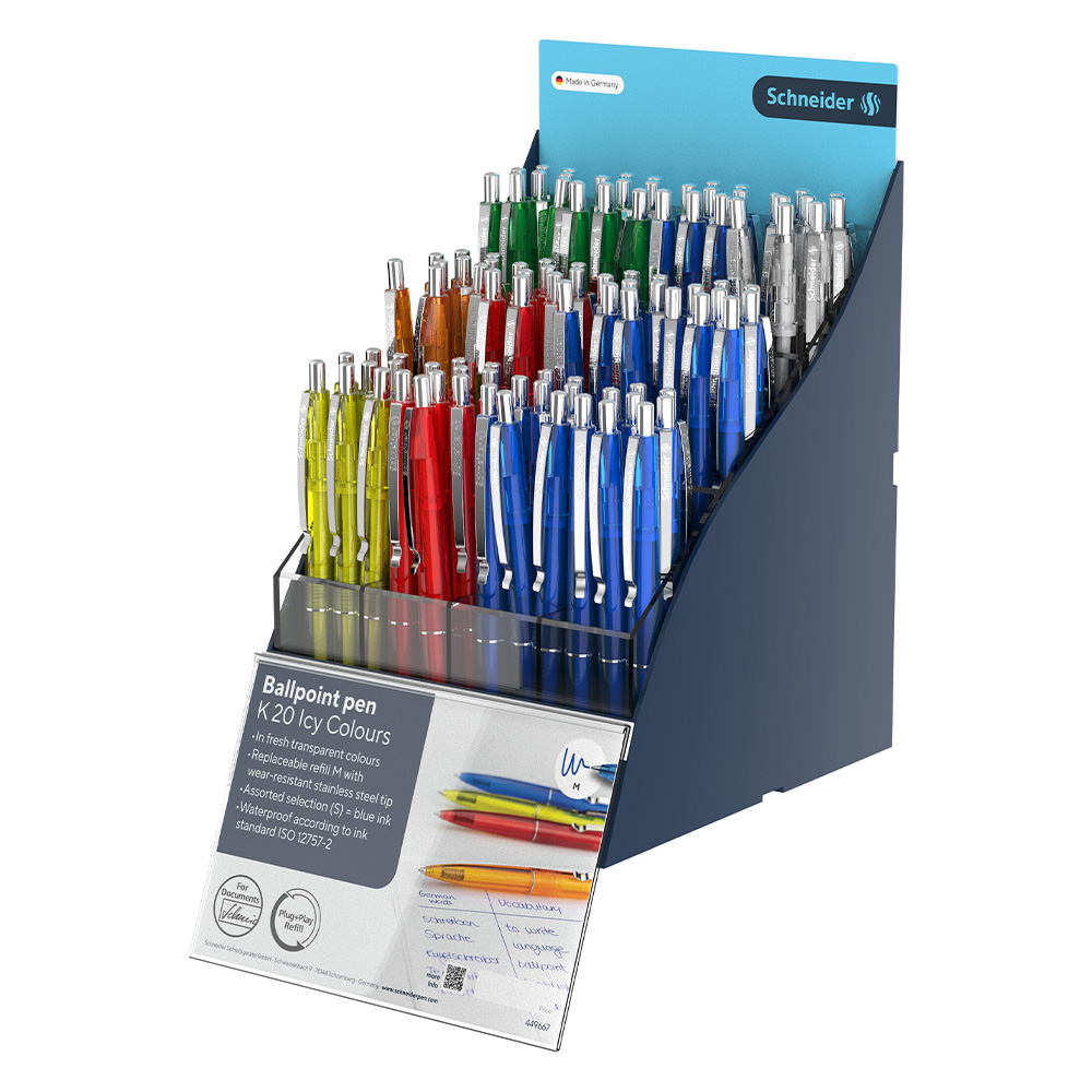 Prezentačný stojan Schneider Pero guľôčkové K20 Icy Colours SiS Display 100ks