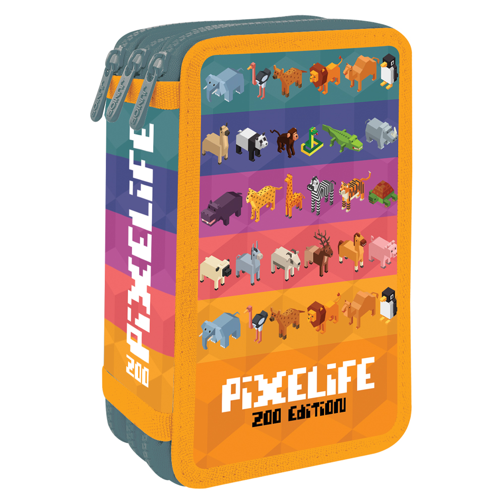 Peračník prázdny - 3 poschodový JUNIOR S8 - Pixelife Zoo Edition