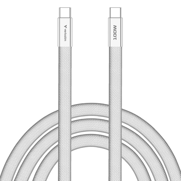 Verbatim USB-C kábel SoftTouch USB C samec - USB C samec, 100W, 1.2m, Biela, box, 30277
