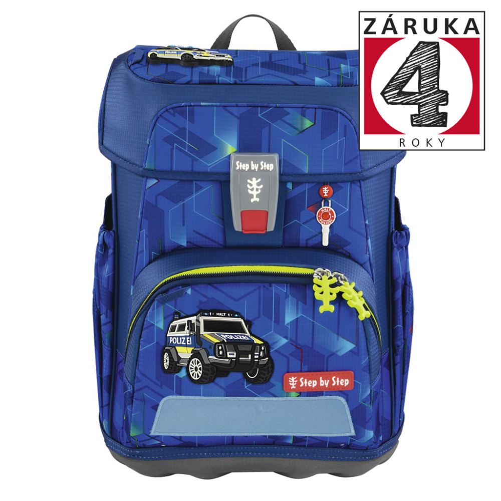 Školská taška Step by Step CLOUD, Police Truck Charly - 5-dielny set, AGR certifikát