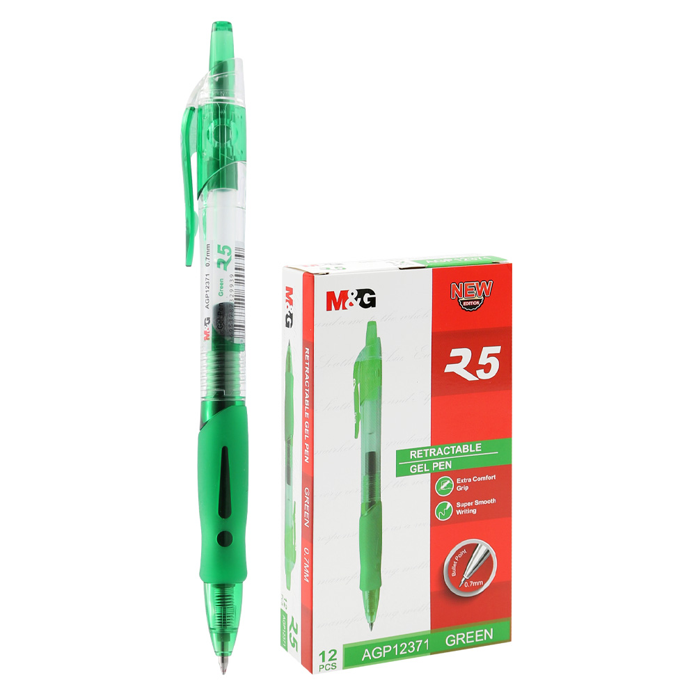 Pero gelové M&G R5 hrot 0,7 mm - zelená náplň