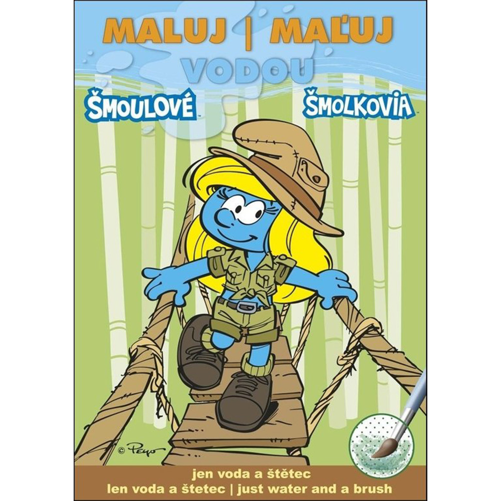 Omaľovanka A5 Akim Maľuj vodou - Šmolkovia