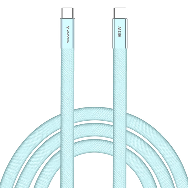 Verbatim USB-C kábel SoftTouch USB C samec - USB C samec, 60W, 1.2m, Modrý, box, 30273