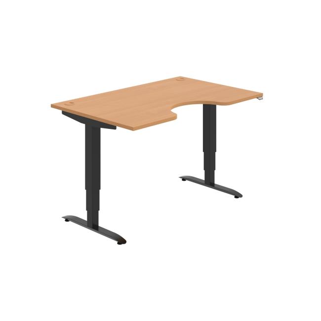 Pracovný stôl Motion Ergo, ZO, 3S, 140x61-128,x90 cm, buk/čierna