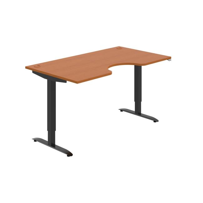 Pracovný stôl Motion Ergo, ZO, 2S, 160x70,5-120,5x90 cm, čerešňa/čierna