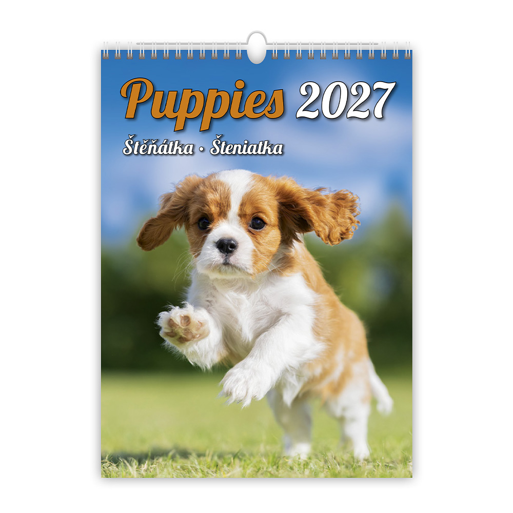 Nástenný kalendár 2027 Puppies/Štěňátka/Šteniatka