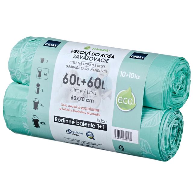Vrecia do koša 60l 60 x 70cm 2 x 10 ks s ušami