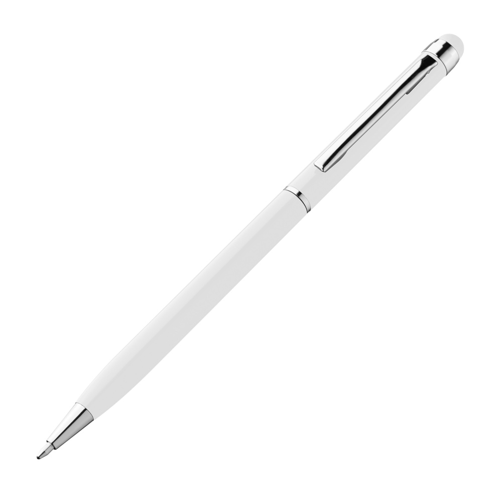 Glôčkové pero a stylus (modrá náplň) , white