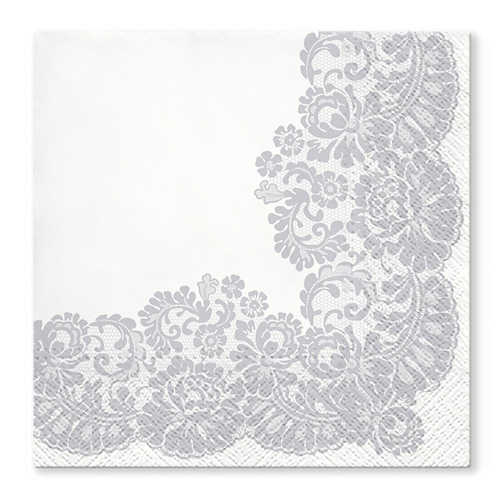 Obrúsky TaT 33x33cm Lacy Frame Silver