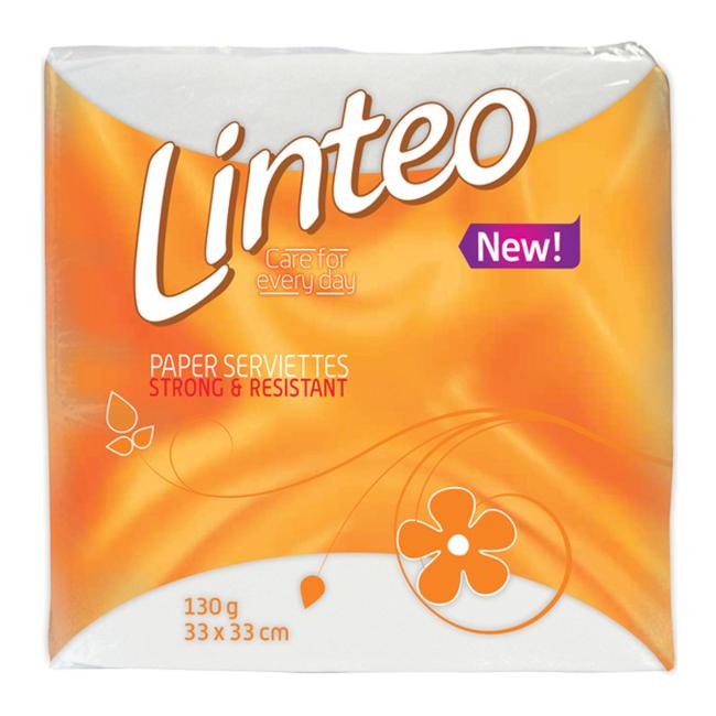Papierové servítky 1-vrstvové Linteo Classic 33x33cm, 130gr, biele