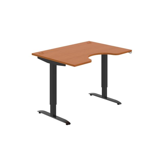 Pracovný stôl Motion Ergo, ZO, 2S, 120x70,5-120,5x90 cm, čerešňa/čierna