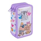 Peračník GIMBOO 3-zipsový plný, Capybara, fialový