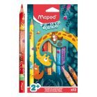 Pastelky MAPED Jungle Fever Jumbo 12 ks