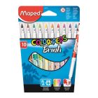 Fixy so štetcom MAPED "COLOR`PEPS BRUSH", 10 ks