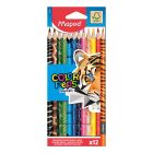 Pastelky trojhranné MAPED "COLOR'PEPS ANIMAL" sada 12 ks