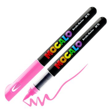 Popisovač M&G MOCALO Acrylic Marker, štetcový hrot - Rose Red 218