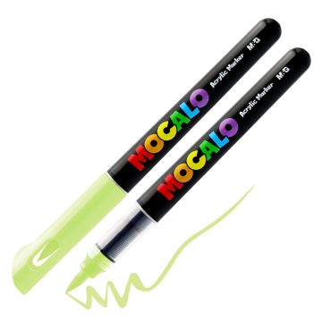 Popisovač M&G MOCALO Acrylic Marker, štetcový hrot - Light Green 538