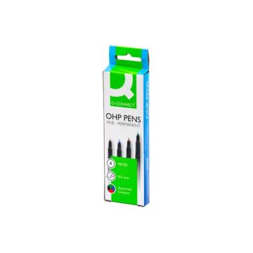 Sada permanentných popisovačov Q-CONNECT OHP F 4S, 0,5 mm