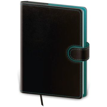 Diár Flip denný A5 14,3x20,5cm - čierno/petrolejová 2027