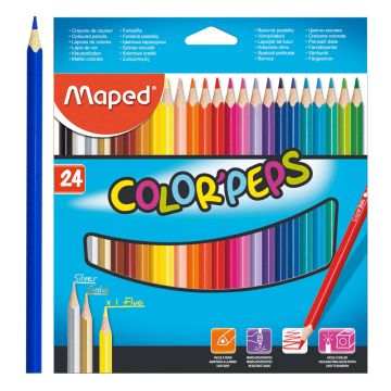 Pastelky trojhranné MAPED "COLOR`PEPS", 24 ks