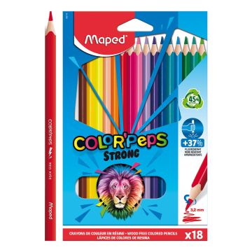 Pastelky trojhranné MAPED "COLOR'PEPS STRONG" sada 18 ks