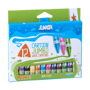 Voskovky JUNIOR Jumbo trojhranné, sada 12 ks