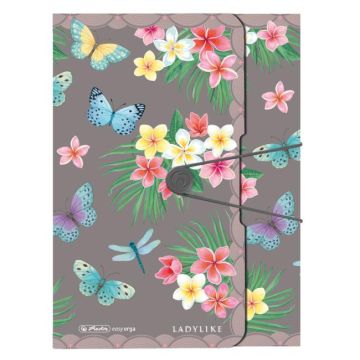 Plastový box s gumičkou Herlitz Ladylike A4, PP, Motýľ