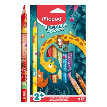 Pastelky MAPED Jungle Fever Jumbo 12 ks
