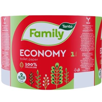 Toaletný papier 2-vrstvový TENTO Economy, návin 60 m