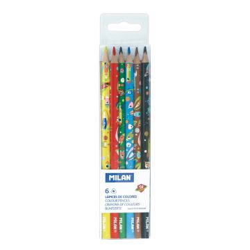 Pastelky MILAN trojhranné Super Heroes Space 6 ks