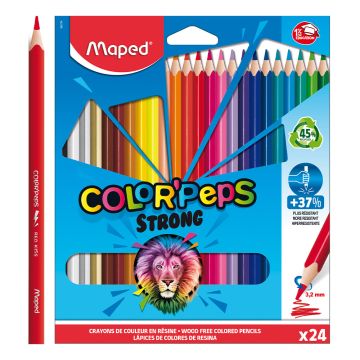 Pastelky trojhranné MAPED "COLOR'PEPS STRONG" sada 24 ks