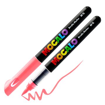 Popisovač M&G MOCALO Acrylic Marker, štetcový hrot - Carminum 425