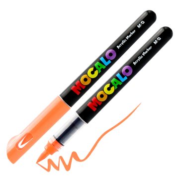 Popisovač M&G MOCALO Acrylic Marker, štetcový hrot - Orange 303