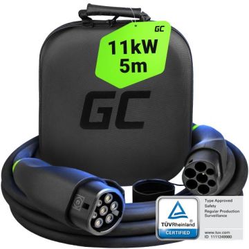 Green Cell GC Snap Type 2 EV nabíjací kábel 11kW 7m pre Tesla Model Y 3 S X, VW ID.4, Kia EV6, Hyundai IONIQ 5, Ford Mach-E