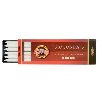 Krieda kresliarska KOH-I-NOOR Gioconda 5,6 mm biela (6 ks)