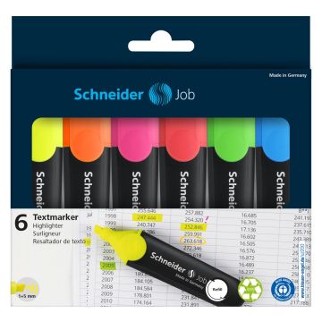 Zvýrazňovač Schneider Job - sada 6 ks original