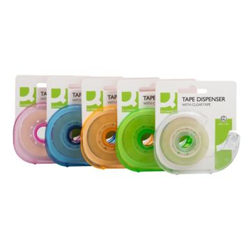 Lepiaca páska Q-CONNECT, 19 mm x 33 m, s dispenzorom, mix farieb