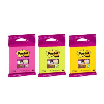 Bločky Post-it Super Sticky 76x76mm, 75l v jednej farbe z 3 možností