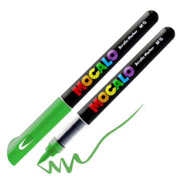 Popisovač M&G MOCALO Acrylic Marker, štetcový hrot - Dark Green 532