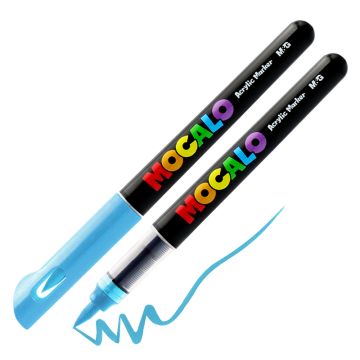 Popisovač M&G MOCALO Acrylic Marker, štetcový hrot - Lake Blue 602