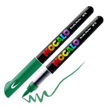 Popisovač M&G MOCALO Acrylic Marker, štetcový hrot - Emerald Green 509