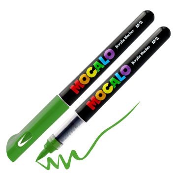 Popisovač M&G MOCALO Acrylic Marker, štetcový hrot - Forest Green 508