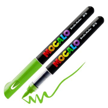 Popisovač M&G MOCALO Acrylic Marker, štetcový hrot - Bright Green 503
