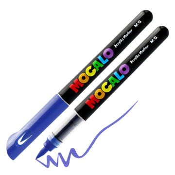 Popisovač M&G MOCALO Acrylic Marker, štetcový hrot - Saphire Blue 609