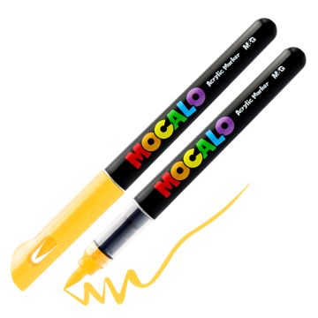 Popisovač M&G MOCALO Acrylic Marker, štetcový hrot - Bright Yellow 302